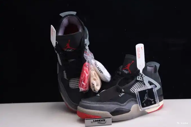Reps TBK Jordan Retro x Off White CV9388-001 Air 4 Bred 0514